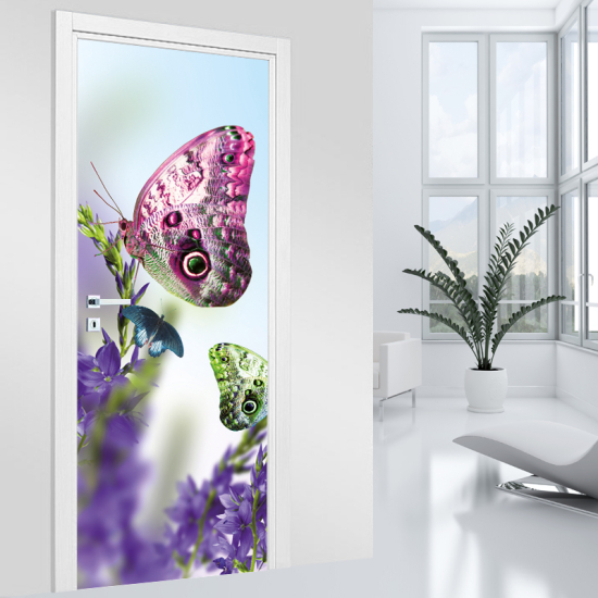 Vinilo Adhesivo para puerta - Mariposas