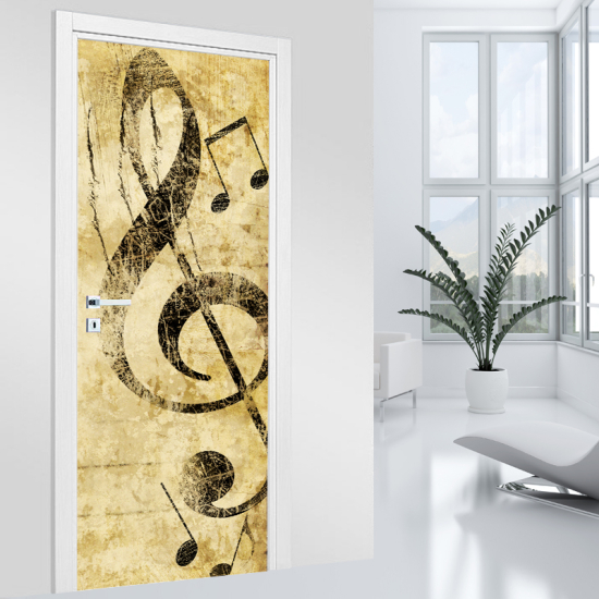 Vinilo Adhesivo para puerta - Música