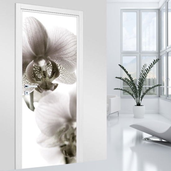 Vinilo Adhesivo para puerta - Orquídea