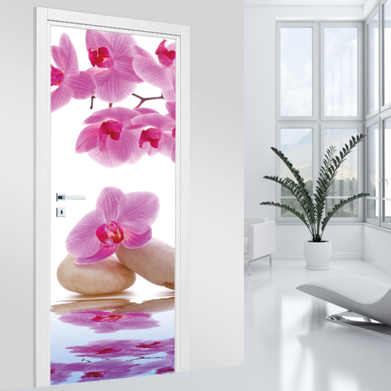 Vinilo Adhesivo para puerta - Orquídea