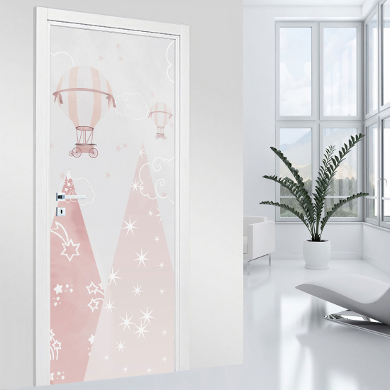 Vinilo Adhesivo para puerta para niños - Infantil - Globos aerostáticos