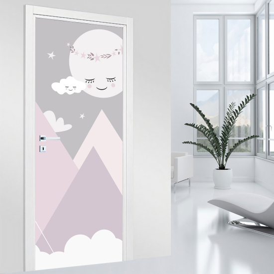 Vinilo Adhesivo para puerta para niños - Infantil - Montañas