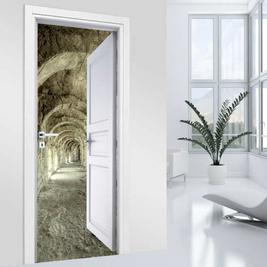Vinilo Adhesivo para puerta - Pasillo Arcos