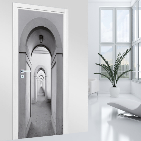 Vinilo Adhesivo para puerta - Pasillo Arcos