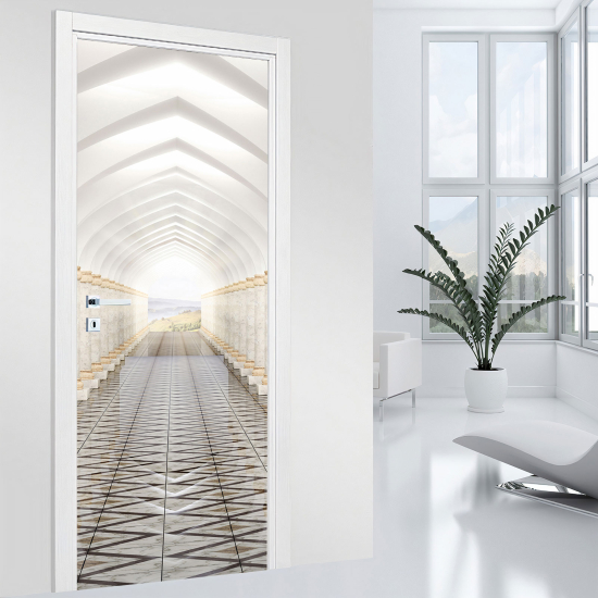 Vinilo Adhesivo para puerta - Pasillo Arqueado