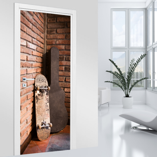 Vinilo Adhesivo para puerta - Patineta
