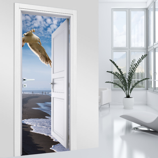 Vinilo Adhesivo para puerta - Playa