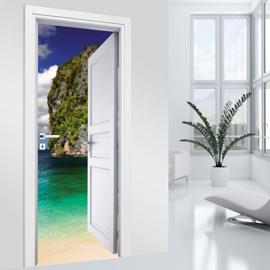 Vinilo Adhesivo para puerta - Playa