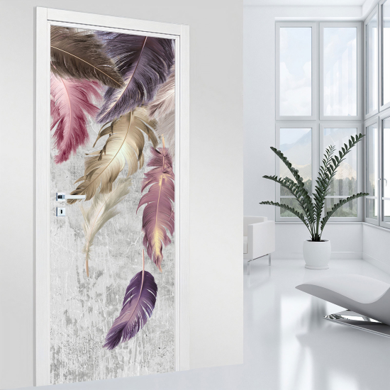 Vinilo Adhesivo para puerta - Plumas