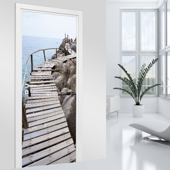 Vinilo Adhesivo para puerta - Pontón de madera