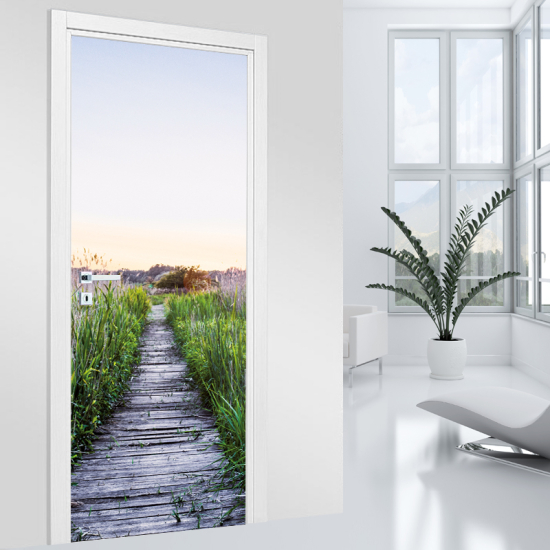 Vinilo Adhesivo para puerta - Puente de Madera