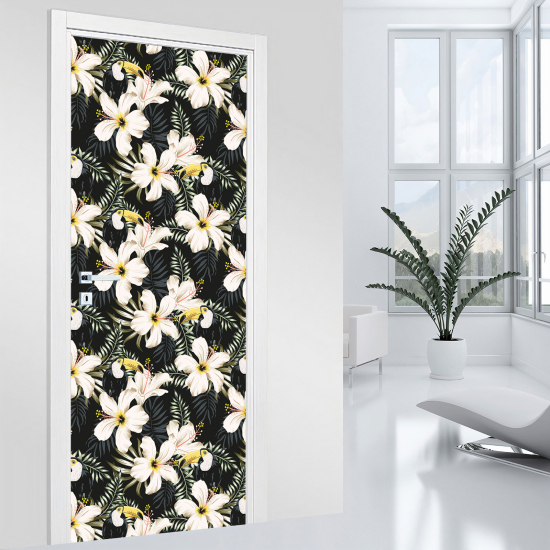 Vinilo Adhesivo para puerta - Tucanes flores