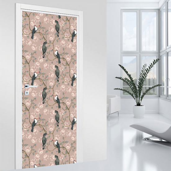 Vinilo Adhesivo para puerta - Tucanes loros