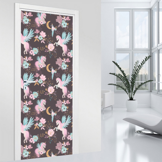 Vinilo Adhesivo para puerta - Unicornios