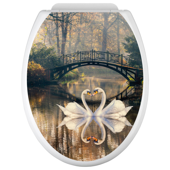 Vinilo Adhesivo para tapa WC - Cisnes