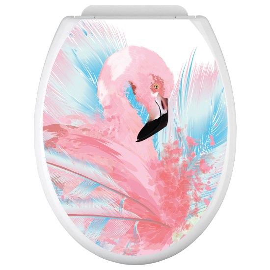 Vinilo Adhesivo para tapa WC - Flamenco rosa
