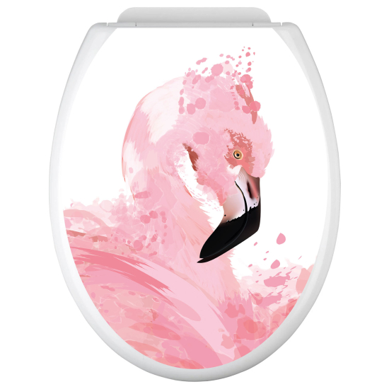 Vinilo Adhesivo para tapa WC - Flamenco rosa