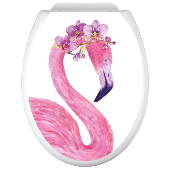 Vinilo Adhesivo para tapa WC - Flamenco rosa