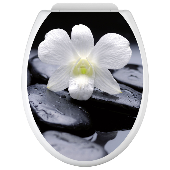 Vinilo Adhesivo para tapa WC - Flor Guijarros