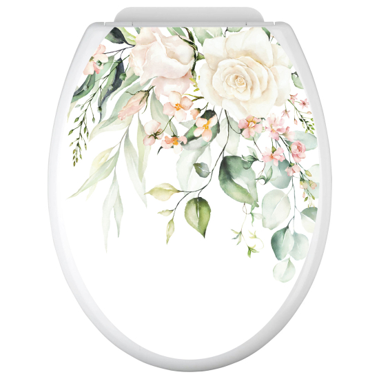 Vinilo Adhesivo para tapa WC - Flores