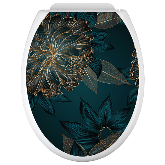 Vinilo Adhesivo para tapa WC - Flores tropicales
