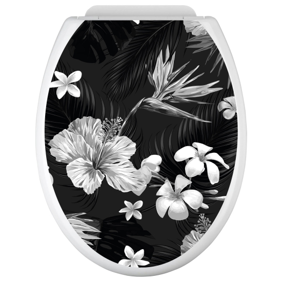 Vinilo Adhesivo para tapa WC - Flores tropicales
