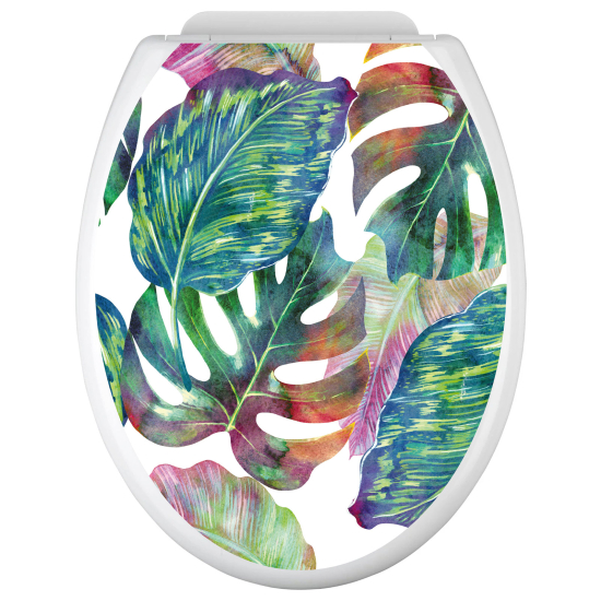 Vinilo Adhesivo para tapa WC - Hojas tropicales