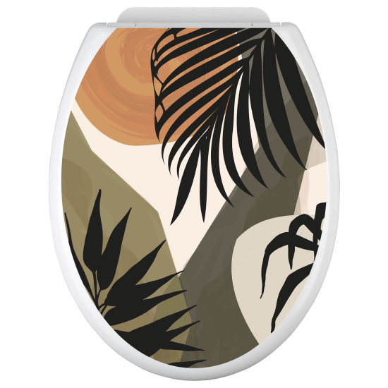 Vinilo Adhesivo para tapa WC - Hojas Tropicales