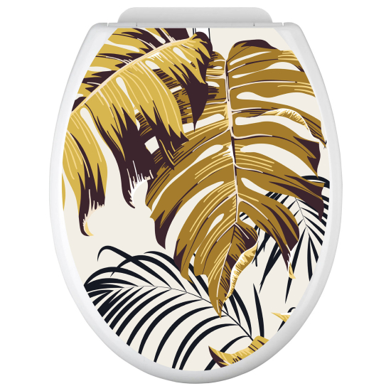 Vinilo Adhesivo para tapa WC - Hojas tropicales