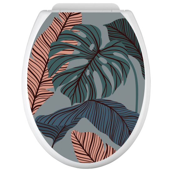 Vinilo Adhesivo para tapa WC - Hojas tropicales