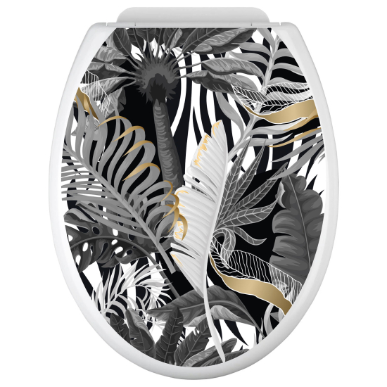 Vinilo Adhesivo para tapa WC - Hojas Tropicales