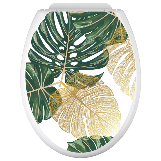 Vinilo Adhesivo para tapa WC - Hojas Tropicales