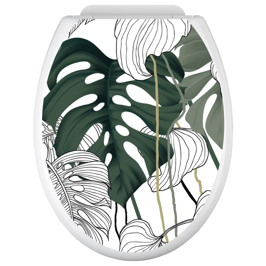 Vinilo Adhesivo para tapa WC - Hojas Tropicales