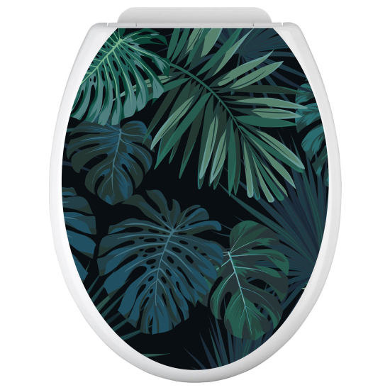 Vinilo Adhesivo para tapa WC - Hojas tropicales