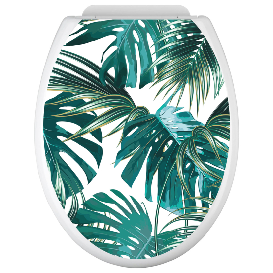 Vinilo Adhesivo para tapa WC - Hojas Tropicales