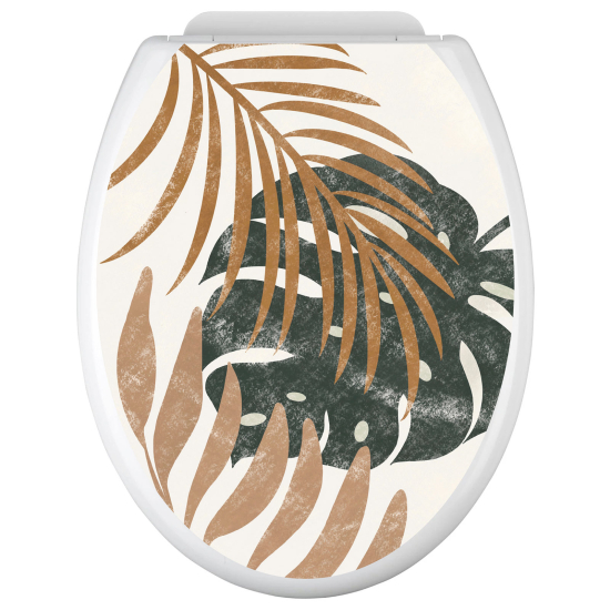 Vinilo Adhesivo para tapa WC - Hojas tropicales