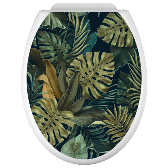 Vinilo Adhesivo para tapa WC - Hojas Tropicales