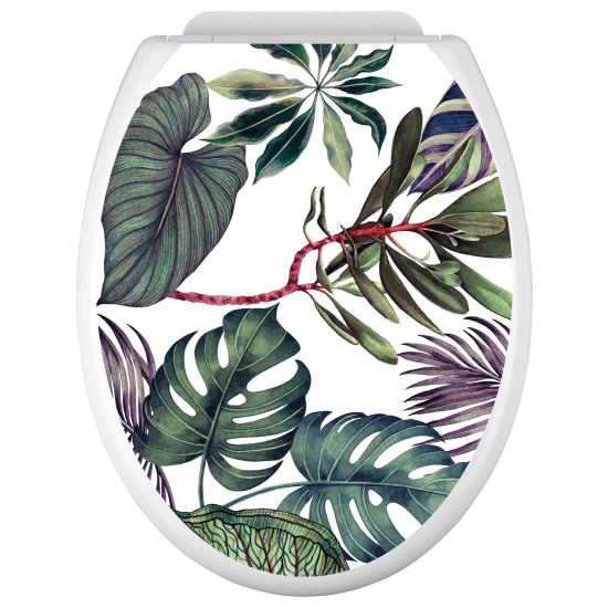 Vinilo Adhesivo para tapa WC - Hojas Tropicales