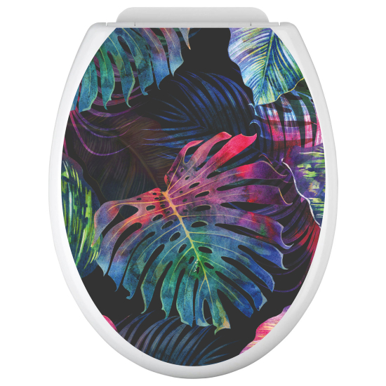 Vinilo Adhesivo para tapa WC - Hojas tropicales