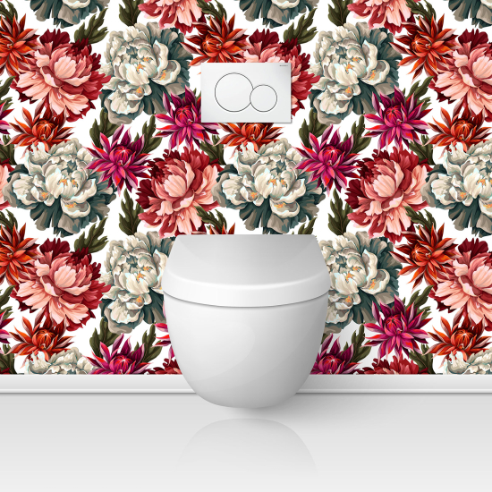 Vinilo Adhesivo para WC - Flores