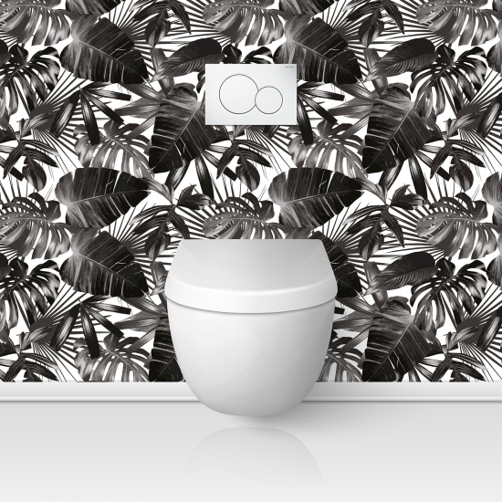 Vinilo Adhesivo para WC - Hojas Tropicales