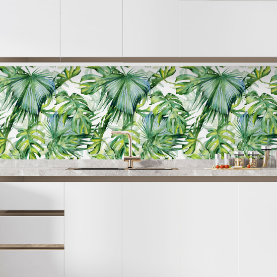 Vinilo Adhesivo Salpicadero Cocina - Flores tropicales