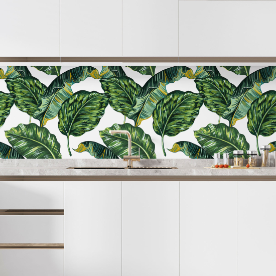 Vinilo Adhesivo Salpicadero Cocina - Flores tropicales