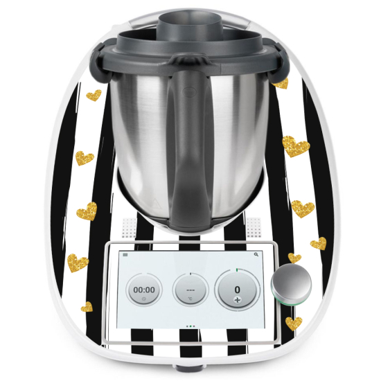 Vinilo Adhesivo Thermomix - TM6 - Corazones Rayas