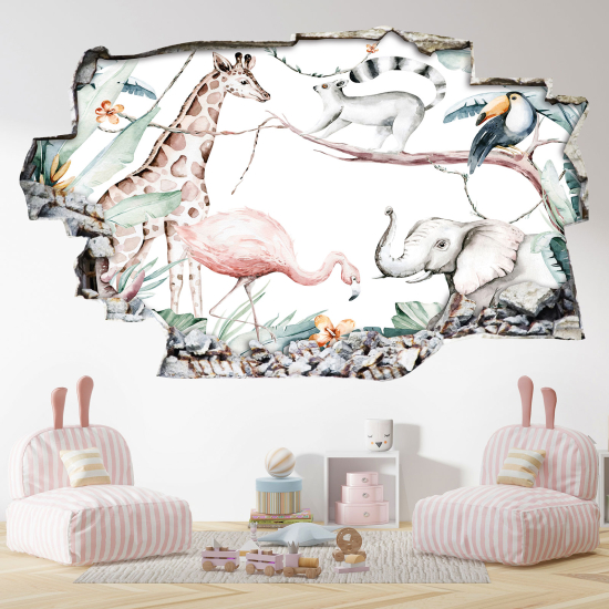 Vinilo Adhesivo trampantojo 3D - Animales