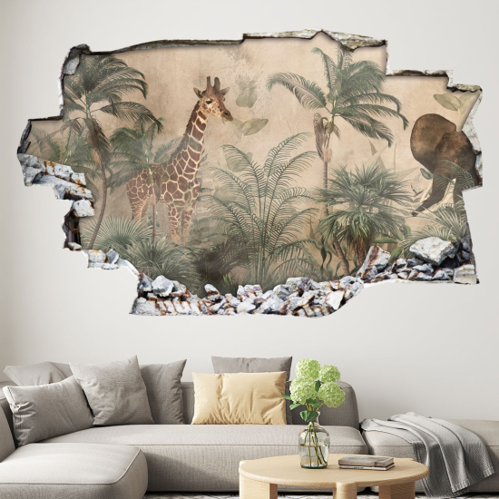Vinilo Adhesivo trampantojo 3D - Animales de la jungla