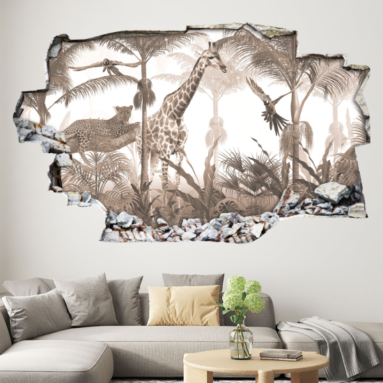 Vinilo Adhesivo trampantojo 3D - Animales de la Jungla
