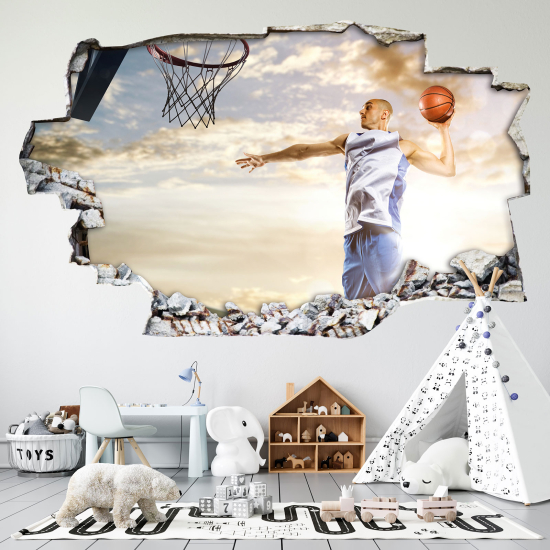 Vinilo Adhesivo trampantojo 3D - Baloncesto