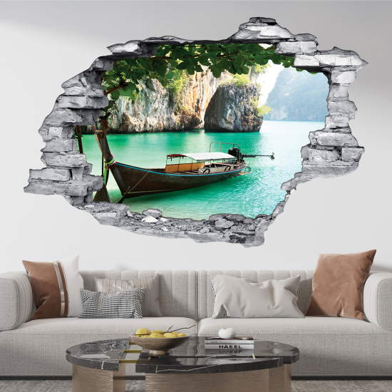Vinilo Adhesivo trampantojo 3D - Barco Tailandia