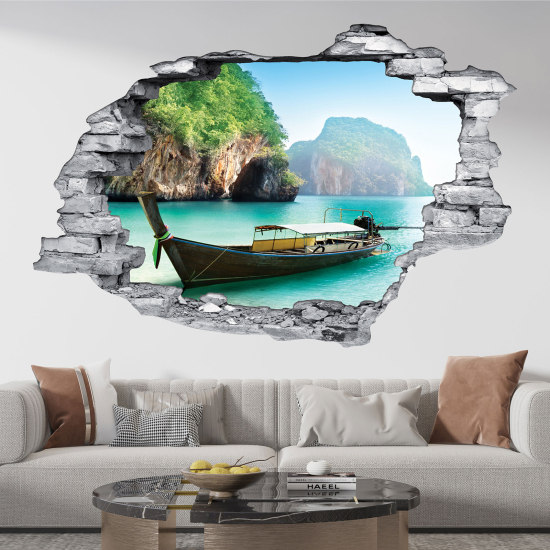 Vinilo Adhesivo trampantojo 3D - Barco Tailandia